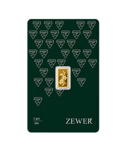 Zewer 1g 24K 999.9 Fine Gold Bar with Floral Design-1