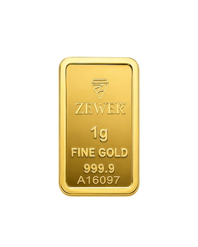 Zewer 1g 24K 999.9 Fine Gold Bar with Floral Design-3