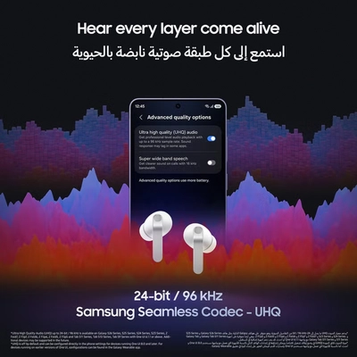 Samsung Galaxy Buds4 Pro, Real Metal Blade, 2-way Speaker & Dual Amp, Enhanced ANC, Adaptive Noise Control, Seamless Connection White-4