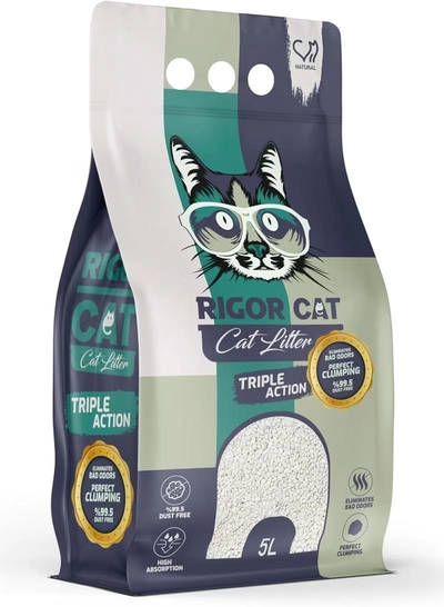Rigor Cat Cat Natural White Bentonite Clumping Litter - Natural/Unscented - 5L-0