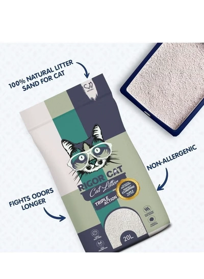 Rigor Cat Cat Natural White Bentonite Clumping Litter - Natural/Unscented - 5L-3