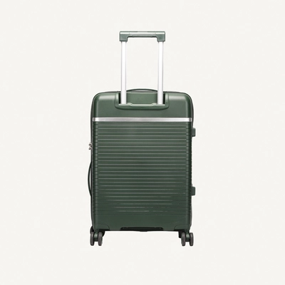 British Traveller 3-Piece Polypropylene Luggage Set | 20”, 24”, 28” Lightweight Suitcases with 360° Spinner Wheels, TSA Lock, Water & Scratch Resistant | Durable Hard Shell Trolley Bags with Telescopic Handle - Green-3