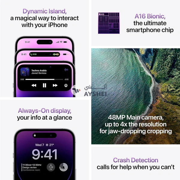 Apple iPhone 14 Pro Max (256 GB) - Deep Purple (Renewed)