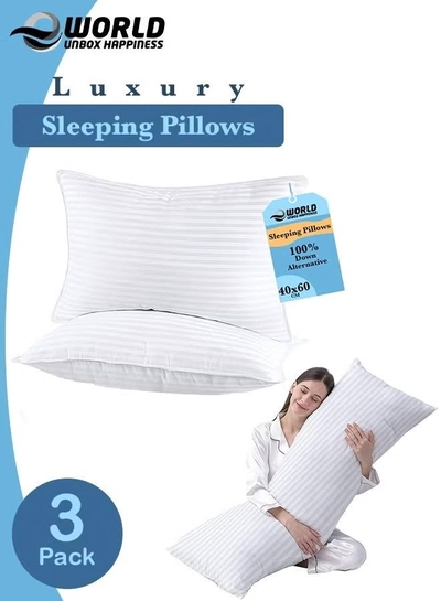 Eworld 3-piece Bedding Set Includes 2 Premium Bed Pillows & 1 Full-Body Pillow for Adults-0