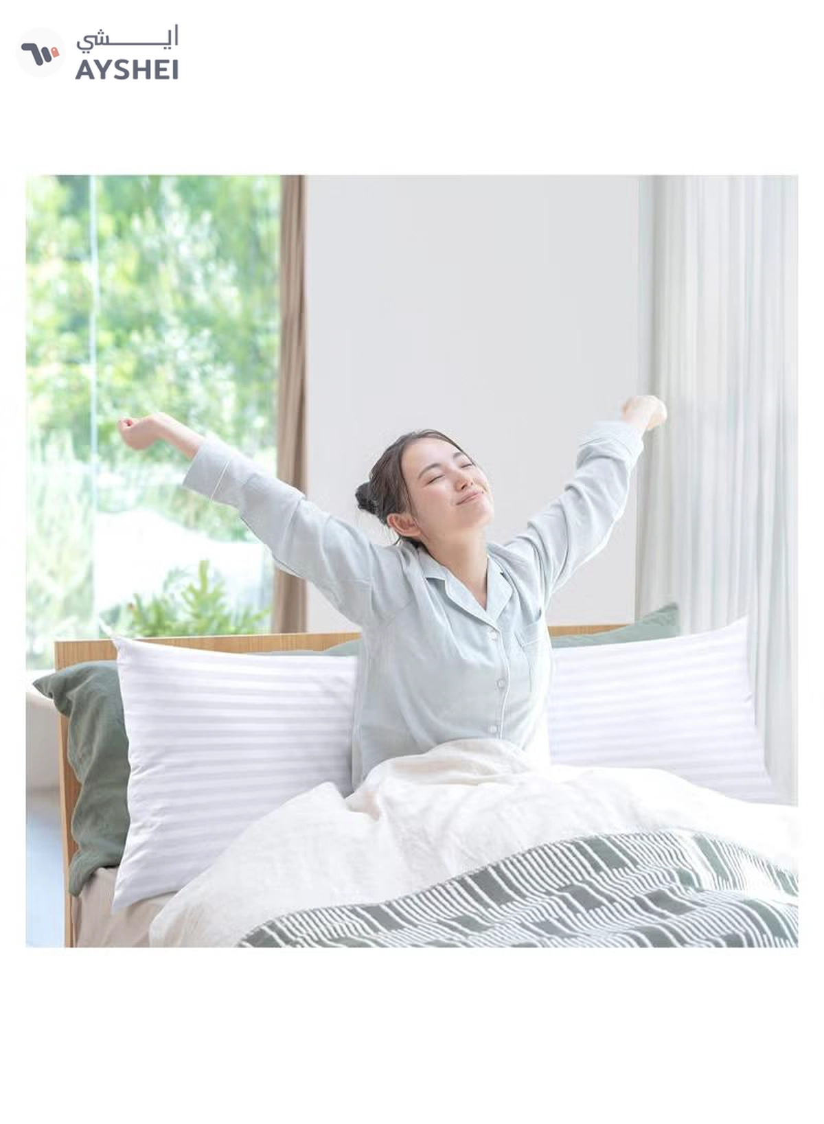 Eworld 3-piece Bedding Set Includes 2 Premium Bed Pillows & 1 Full-Body Pillow for Adults-5-5