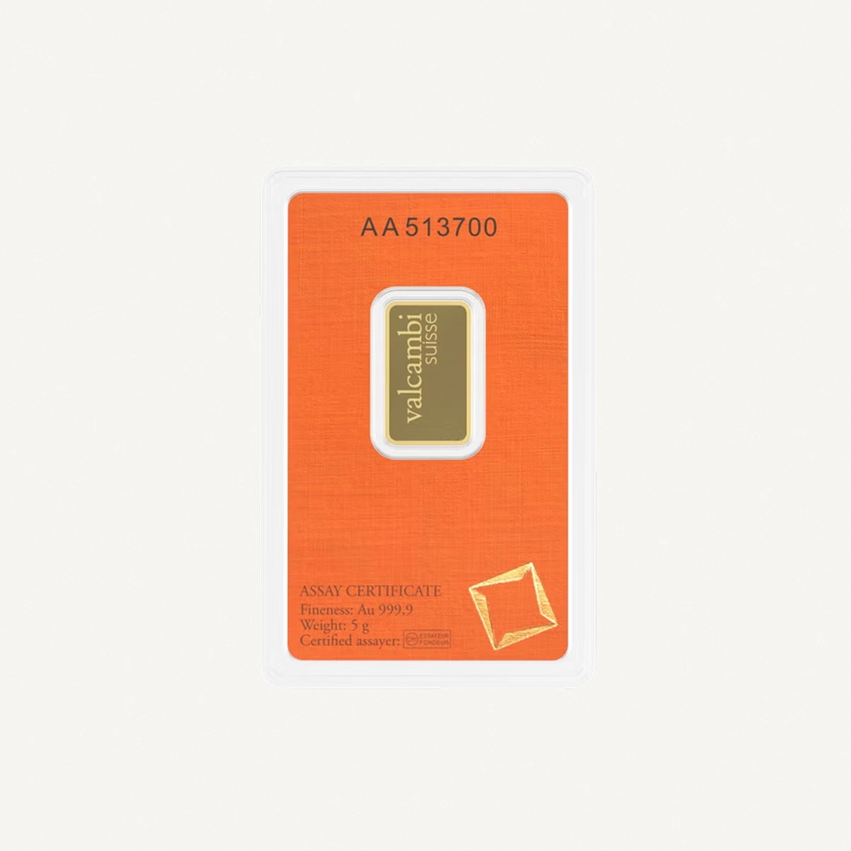 Valcambi Suisse 5g 24K (999.9) Pure Minted Gold Bar-3-3
