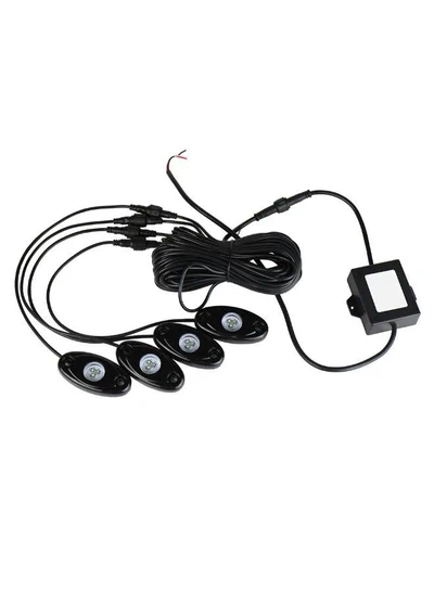 Generic 4-Piece Waterproof Wireless LED Rock Light Set For Jeep-0