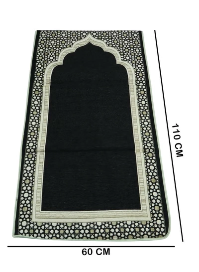 Yuwell Foldable Prayer Mat with Back Support & Carrying Bag, 2-in-1 Prayer Rug Sajadah, Anti-Slip Islamic Salah Mat 110×60CM for Men & Women, Portable Ramadan & Eid Gift Black-5