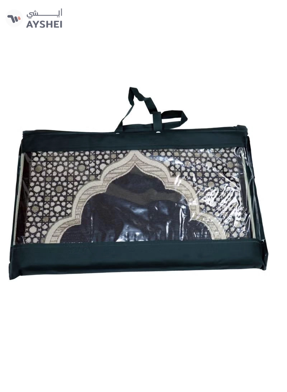 Yuwell Foldable Prayer Mat with Back Support & Carrying Bag, 2-in-1 Prayer Rug Sajadah, Anti-Slip Islamic Salah Mat 110×60CM for Men & Women, Portable Ramadan & Eid Gift Black-4-4