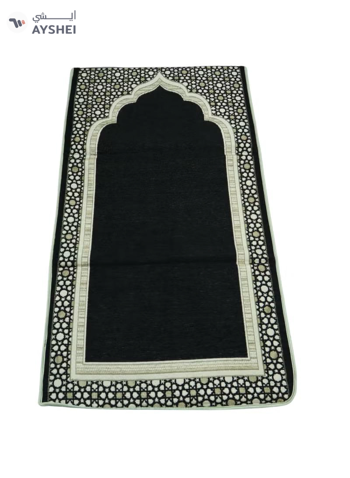 Yuwell Foldable Prayer Mat with Back Support & Carrying Bag, 2-in-1 Prayer Rug Sajadah, Anti-Slip Islamic Salah Mat 110×60CM for Men & Women, Portable Ramadan & Eid Gift Black-1-1