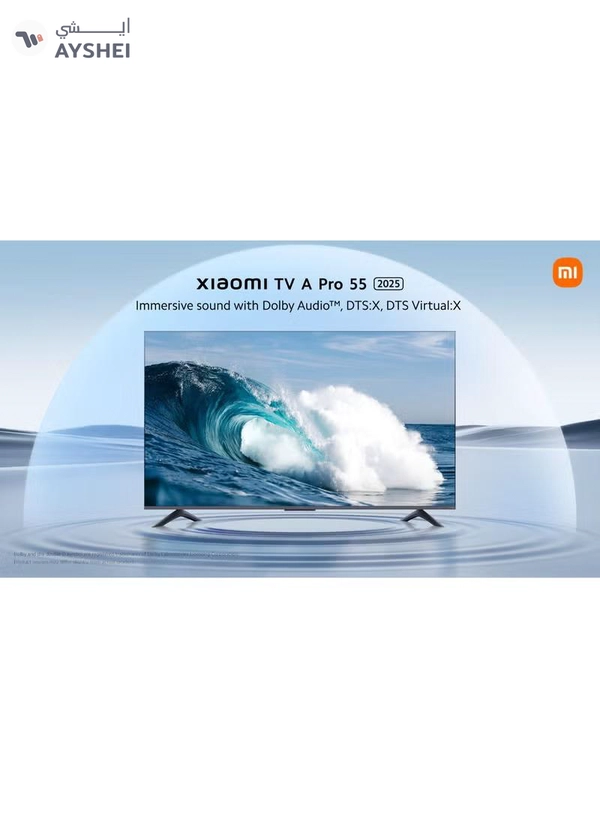 Xiaomi 55 Inch TV A Pro | QLED 4K Display | Google TV | Dolby Audio | Model 2025 | DTS-X, And DTS Virtual:X | Premium Quality Metallic Design | 360Â° Bluetooth Remote Control | 60Hz | L55MA-SME Verdigris