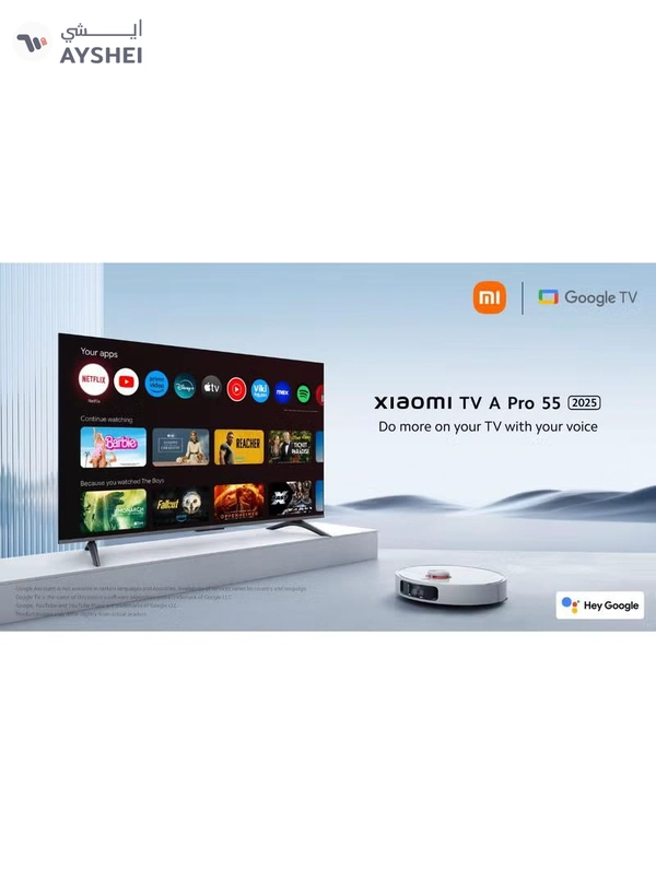 Xiaomi 55 Inch TV A Pro | QLED 4K Display | Google TV | Dolby Audio | Model 2025 | DTS-X, And DTS Virtual:X | Premium Quality Metallic Design | 360Â° Bluetooth Remote Control | 60Hz | L55MA-SME Verdigris