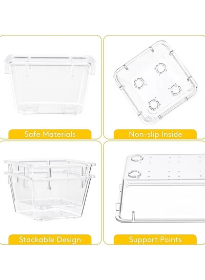 Eworld 44-piece Clear Plastic Desk Drawer Organizer Set-3