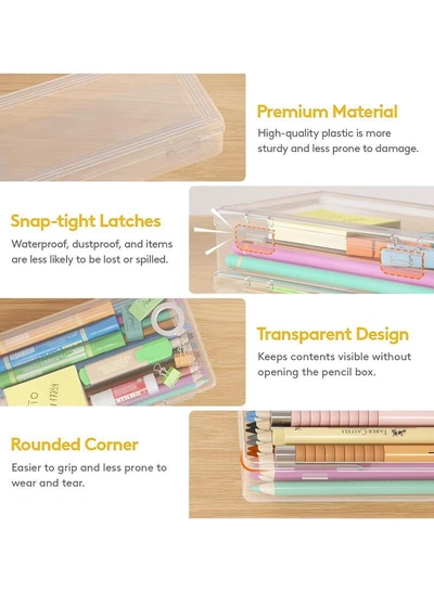 Eworld 44-piece Clear Plastic Desk Drawer Organizer Set-4