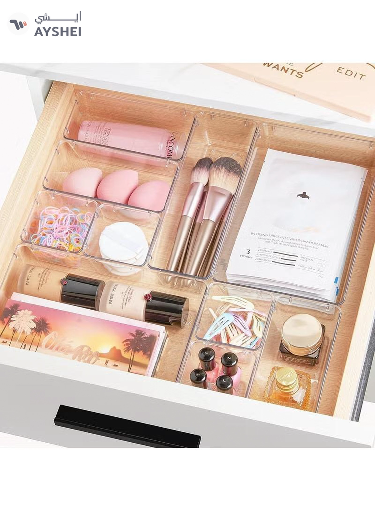 Eworld 44-piece Clear Plastic Desk Drawer Organizer Set-2-2