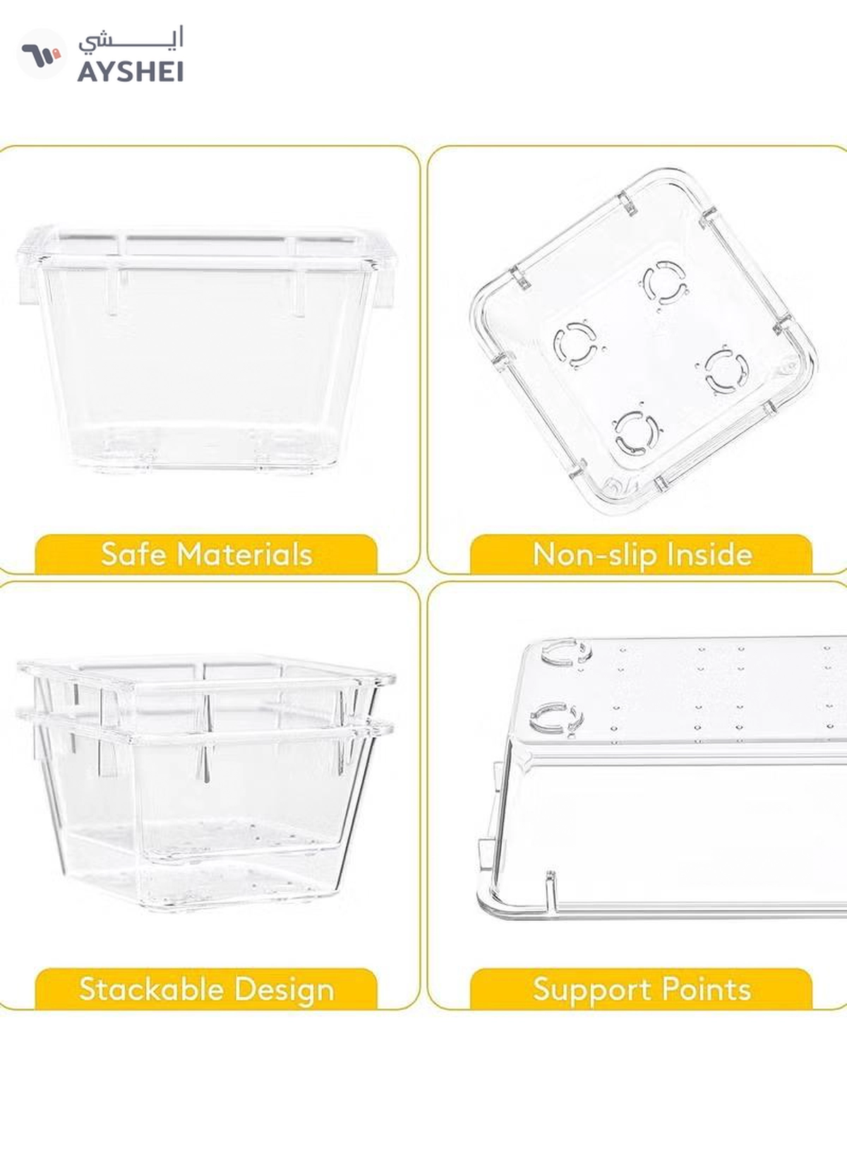 Eworld 44-piece Clear Plastic Desk Drawer Organizer Set-3-3