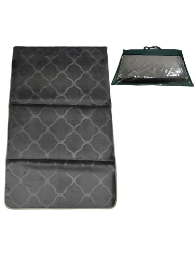 Yuwell Foldable Prayer Mat with Back Support & Carrying Bag, 2-in-1 Prayer Rug Sajadah, Anti-Slip Islamic Salah Mat Soft Velvet Mat 110×65CM for Men & Women, Portable Ramadan & Eid Gift Grey-0