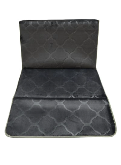 Yuwell Foldable Prayer Mat with Back Support & Carrying Bag, 2-in-1 Prayer Rug Sajadah, Anti-Slip Islamic Salah Mat Soft Velvet Mat 110×65CM for Men & Women, Portable Ramadan & Eid Gift Grey-4