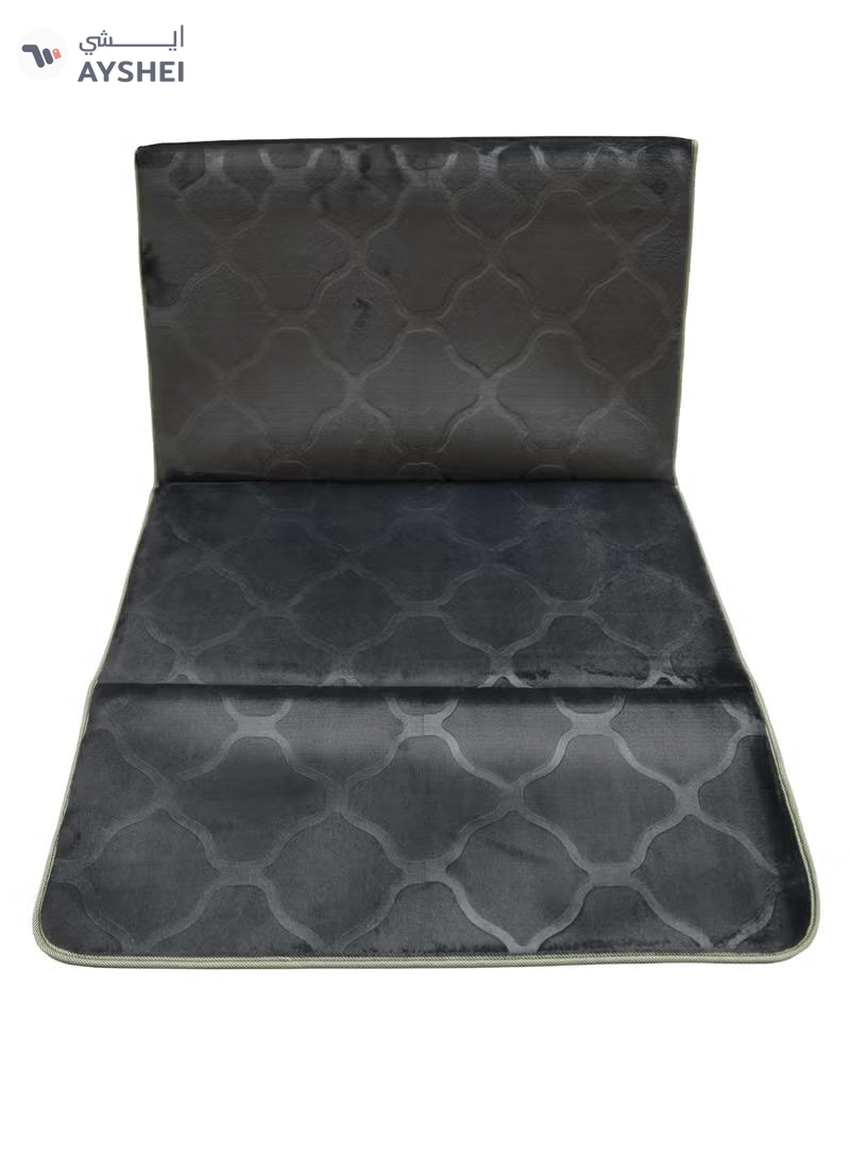Yuwell Foldable Prayer Mat with Back Support & Carrying Bag, 2-in-1 Prayer Rug Sajadah, Anti-Slip Islamic Salah Mat Soft Velvet Mat 110×65CM for Men & Women, Portable Ramadan & Eid Gift Grey-4-4