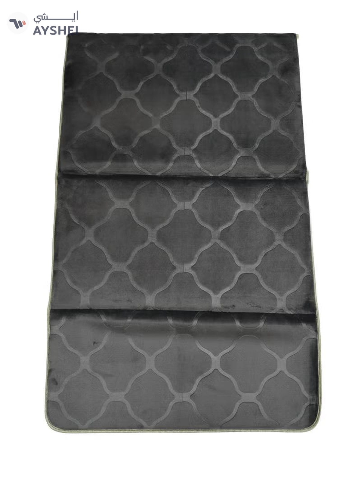 Yuwell Foldable Prayer Mat with Back Support & Carrying Bag, 2-in-1 Prayer Rug Sajadah, Anti-Slip Islamic Salah Mat Soft Velvet Mat 110×65CM for Men & Women, Portable Ramadan & Eid Gift Grey-2-2