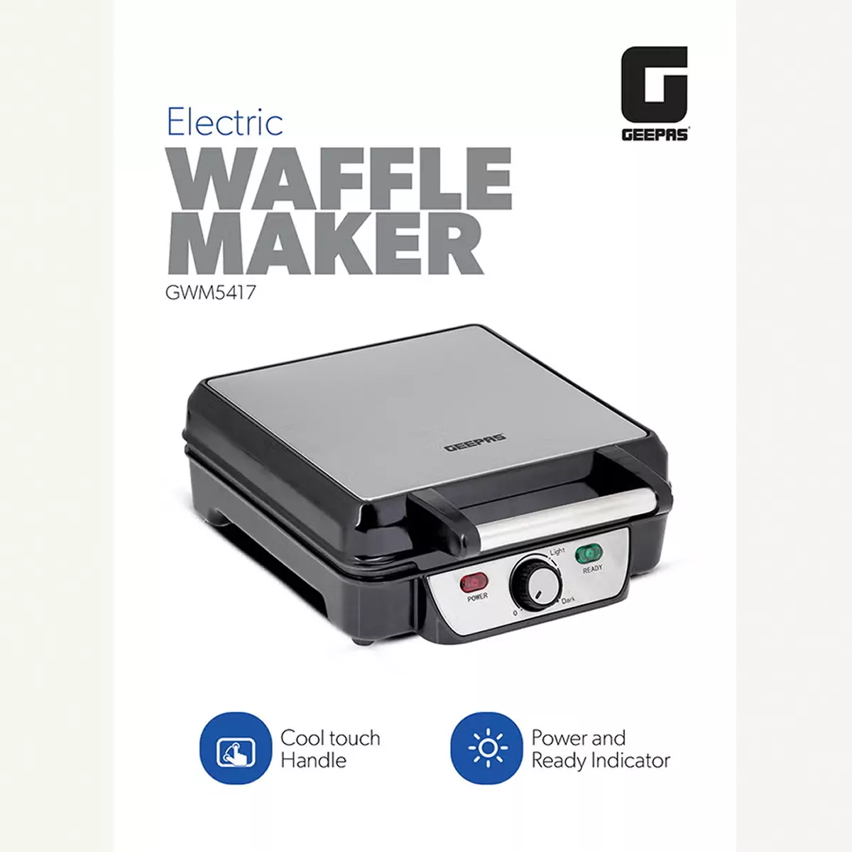 GEEPAS Electric Waffle Maker - 4 Slice Non-Stick Electric Belgian Waffle Maker with Adjustable Temperature Control-2-2
