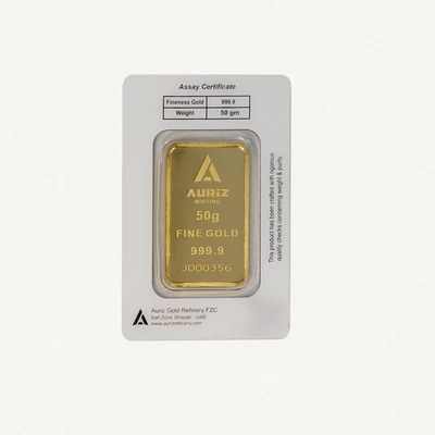 Auriz Minting 50Gm 24K Gold Bar - Variable Design-1