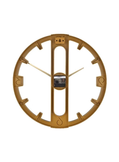 Olsenmark Round Wall Clock OMWC1926 | Open Design, Silent Movement | Battery Operated Wall-Mounted Clock for Home & Office | Brown & Black-4