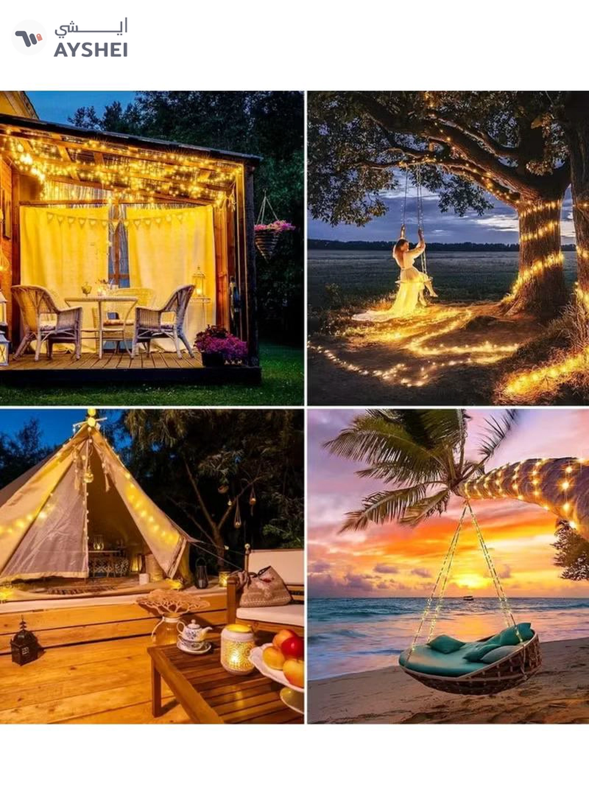 Yuwell Solar Powered String Lights, 200 LED Copper Wire Lights, Waterproof Starry String Fairy Lights, Indoor/Outdoor Decoration Lights For Gardens, Patios, Homes, Parties 20 Meter 65.61 FT-1-1