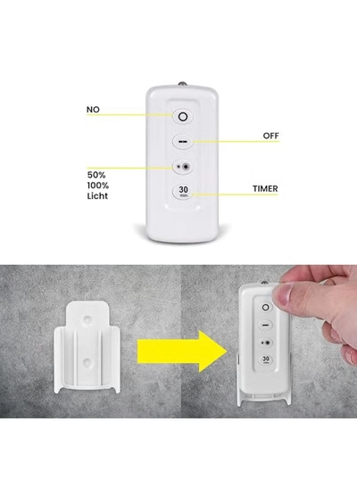 Yuwell Pack Of 6 Pcs LED Wall Light with Remote Wireless LED Cabinet Light With Adjustable Brightness and Timer Function Suitable For Kitchen, Bedroom, Study Room-5