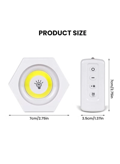 Yuwell Pack Of 6 Pcs LED Wall Light with Remote Wireless LED Cabinet Light With Adjustable Brightness and Timer Function Suitable For Kitchen, Bedroom, Study Room-2