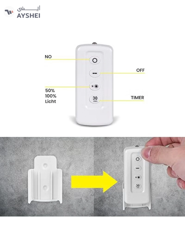 Yuwell Pack Of 6 Pcs LED Wall Light with Remote Wireless LED Cabinet Light With Adjustable Brightness and Timer Function Suitable For Kitchen, Bedroom, Study Room