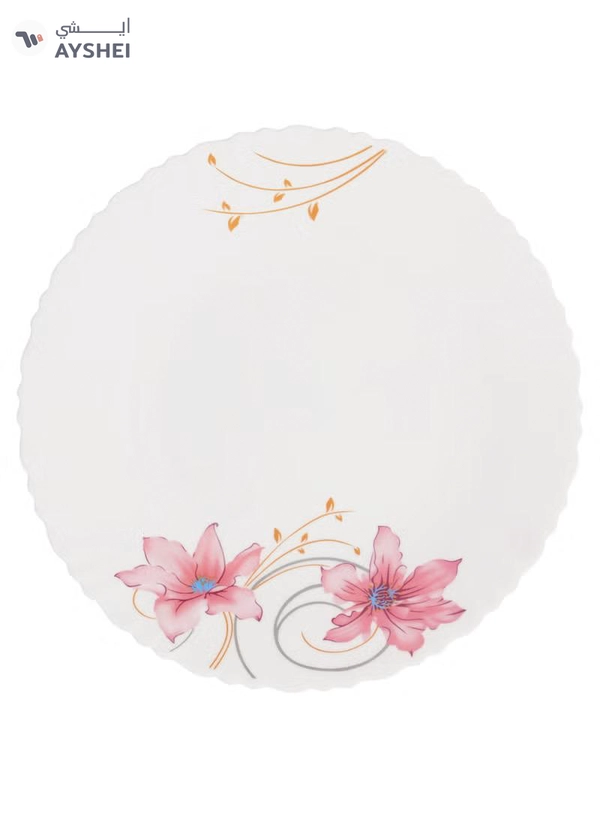 Delcasa DC3303 Botanical Bliss Opalware Dinner Set 12-Pieces, White/pink