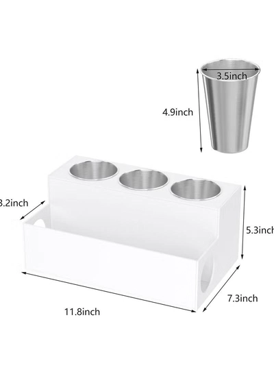 Eworld White Acrylic Bathroom Countertop Hair Tools Organizer-5