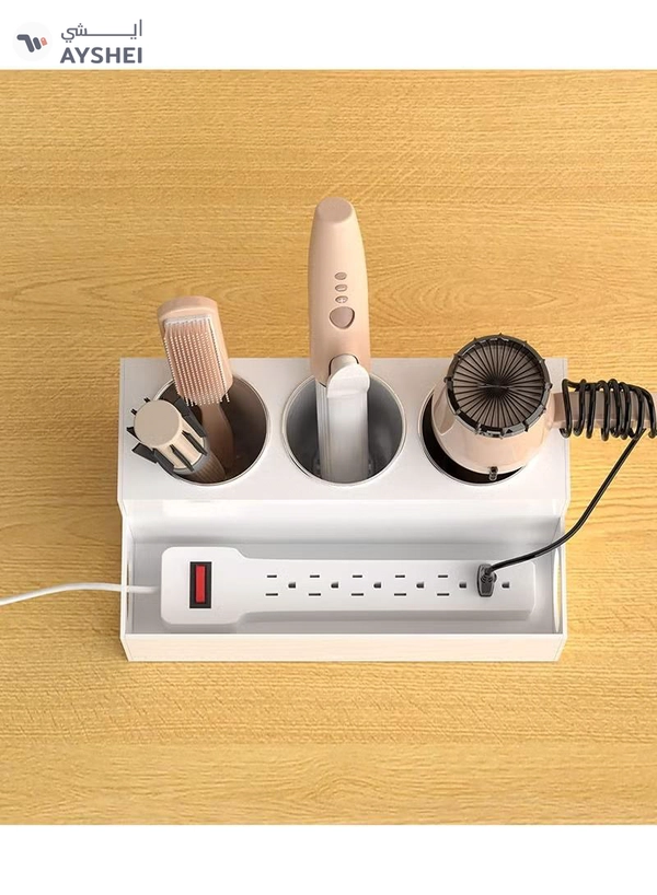 Eworld White Acrylic Bathroom Countertop Hair Tools Organizer