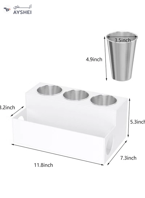 Eworld White Acrylic Bathroom Countertop Hair Tools Organizer
