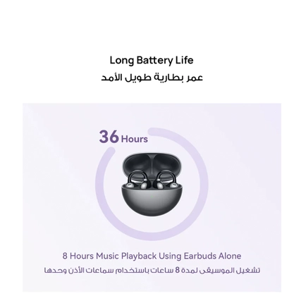 Huawei FreeClip Wireless Earphones, Bluetooth Earbuds, Futuristic Aesthetic Design-7