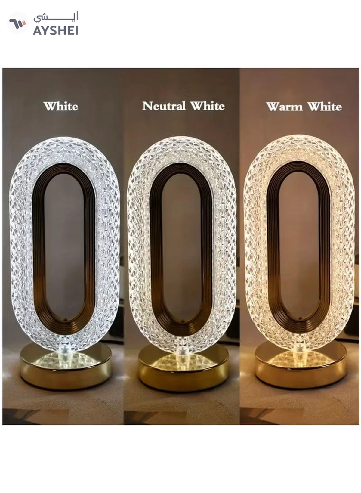 Yuwell Ramadan Lamp Ramadan Light Crystal Table Lamp With USB 3 Color Changing Option Crystal Lamp LED Light Lamp With 3 Light Intensities Tactile Switch Desk Lamp Ramadan Decoration-4-4