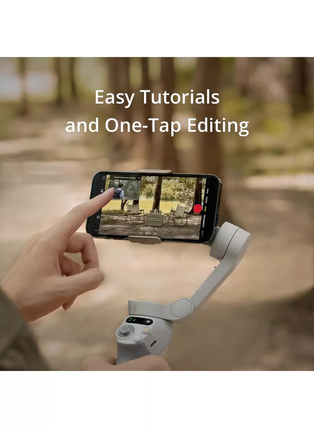 dji OSMO Mobile SE Intelligent Gimbal, 3-Axis Phone Gimbal, Android And iPhone Gimbal, Vlogging Stabilizer YouTube And TikTok Videos, UAE Version With Official Warranty Support Grey-3-3