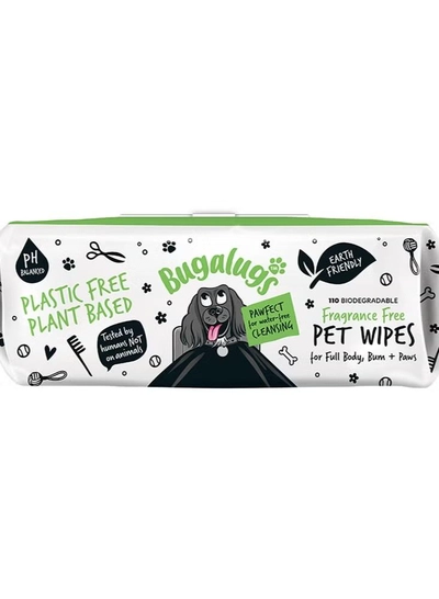 BUGALUGS Fragrance Free Biodegradable Pet Wipes Pack Of 110-2