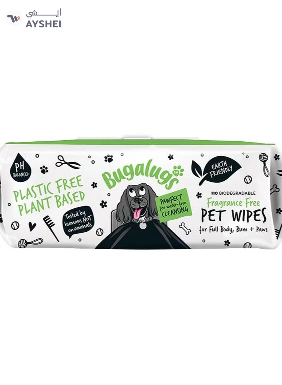 BUGALUGS Fragrance Free Biodegradable Pet Wipes Pack Of 110-2-2