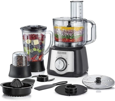 Black+Decker 600 W 29 Function Food Processor with Blender, Mill and Juicer, Black, FX650-0
