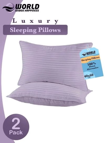 Eworld Pack of 2 Premium Down Alternative Filled Bed Pillows, Featuring Breathable Cover-0