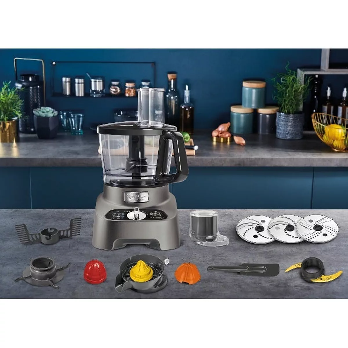 Moulinex 3 Litre Double Force Food Processor, 1000 Watts, Silver, Plastic-5-5