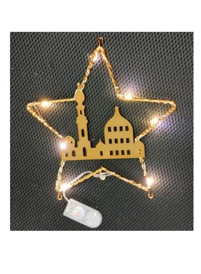 Yuwell Pack Of 6 Pcs Ramadan Decoration Hanging Lights For Indoor And Outdoor Home Decoration Light With Battery Mosque And Star Design-2