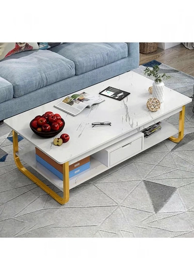 DubaiGallery Home Sofa Table, 100CM Wooden Side Table Large Area Center Coffee Table Apartment Office Reception Room Reception Table Size:100*60*42CM-2