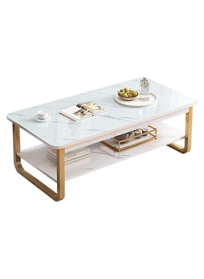DubaiGallery Home Sofa Table, 100CM Wooden Side Table Large Area Center Coffee Table Apartment Office Reception Room Reception Table Size:100*60*42CM-0