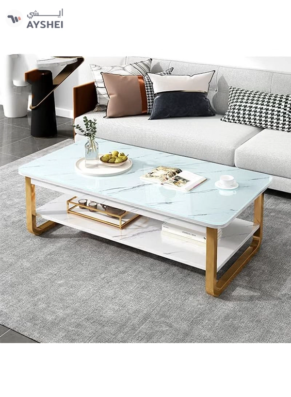 DubaiGallery Home Sofa Table, 100CM Wooden Side Table Large Area Center Coffee Table Apartment Office Reception Room Reception Table Size:100*60*42CM