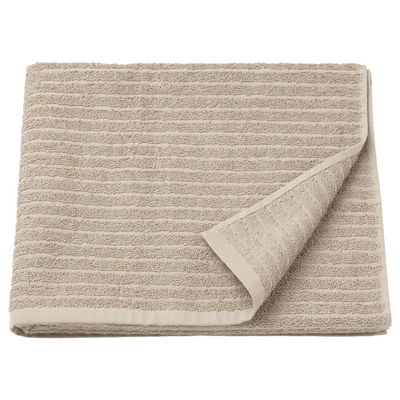 VÅGSJÖN Bath sheet, light beige, 100x150 cm-0
