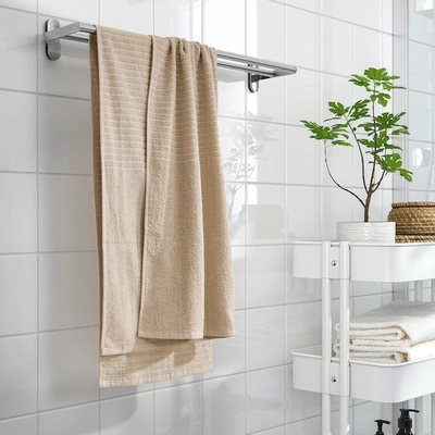 VÅGSJÖN Bath sheet, light beige, 100x150 cm-1
