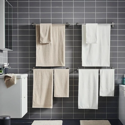 VÅGSJÖN Bath sheet, light beige, 100x150 cm-4